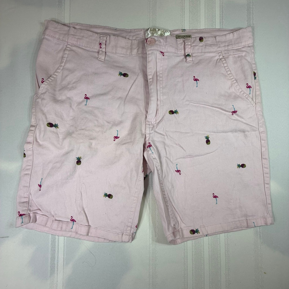 Raw Yarn Industries Men's Pink Flamingo Pineapple Shorts 36”